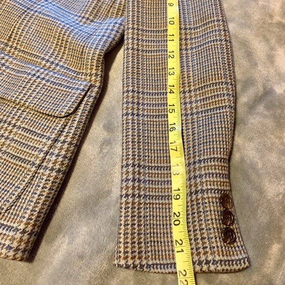 Talbots olive plaid wool blazer size 4 - Picture 7 of 8